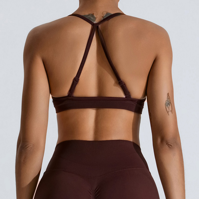 High Support Seamless Sports Bra for Women – Adjustable Push Up Fitness Tank Top