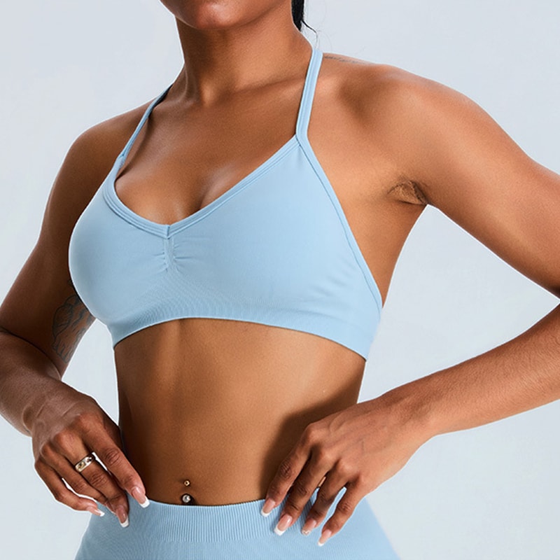 High Support Seamless Sports Bra for Women – Adjustable Push Up Fitness Tank Top