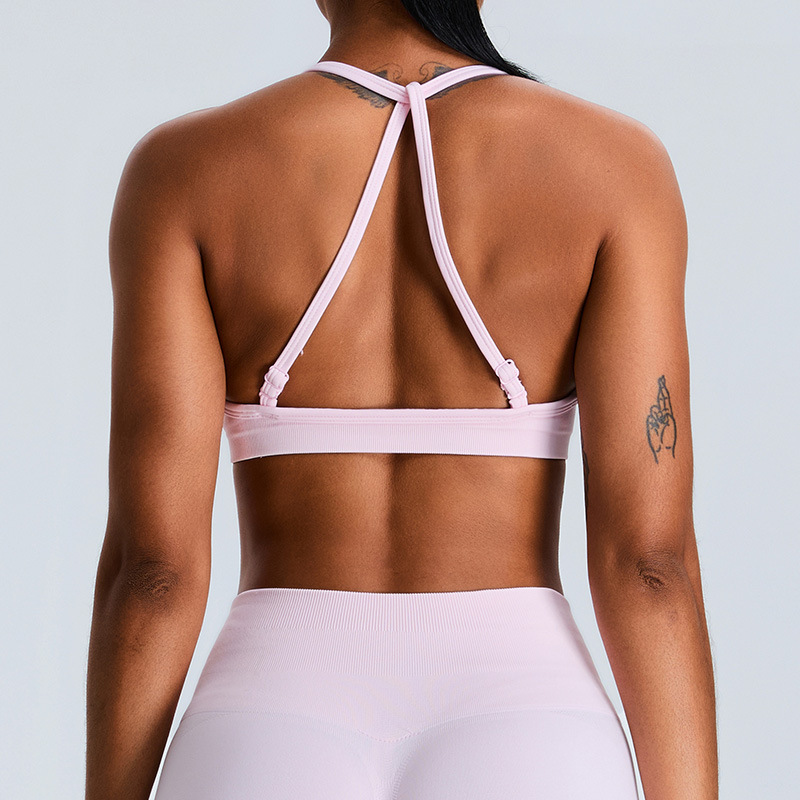 High Support Seamless Sports Bra for Women – Adjustable Push Up Fitness Tank Top