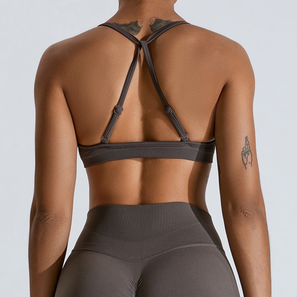 High Support Seamless Sports Bra for Women – Adjustable Push Up Fitness Tank Top