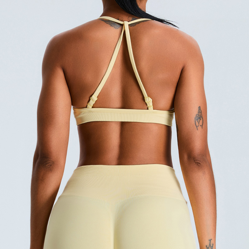 High Support Seamless Sports Bra for Women – Adjustable Push Up Fitness Tank Top
