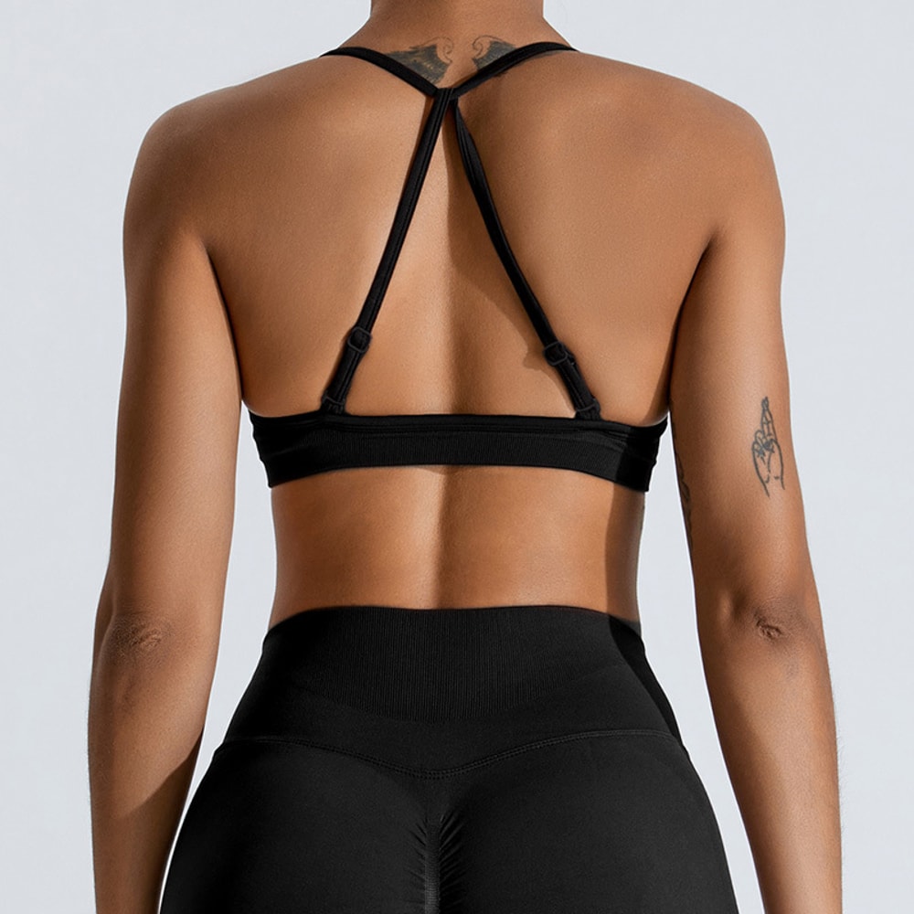 High Support Seamless Sports Bra for Women – Adjustable Push Up Fitness Tank Top