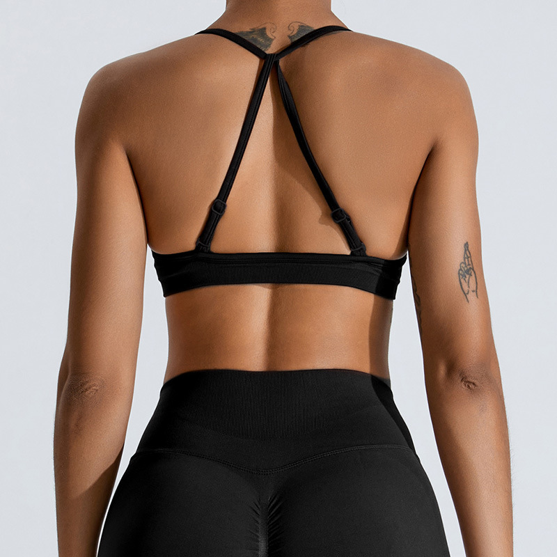 High Support Seamless Sports Bra for Women – Adjustable Push Up Fitness Tank Top