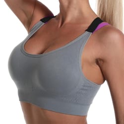 seamless cross back sports bra with wireless support & removable pads