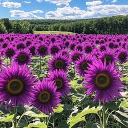 purple sunflower seeds field violet glow
