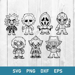Bundle Horror Kids Movies Svg, Horror Movies Characters Svg, Horror Svg, Halloween Svg, Png Dxf Eps file