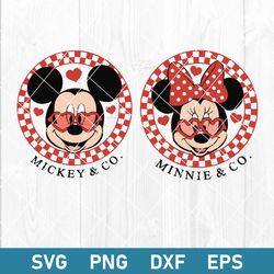 Checkered Valentines Mickey And Minnie Mouse Svg, Valentines Day Svg, Magical Valentine Svg, Dxf Eps Digital File