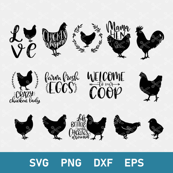 Chicken Bundle Svg, Chicken Svg, Farm Fresh Eggs Svg, Animal Svg, Png Dxf Eps file.jpg