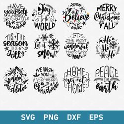 Christmas Ornament Bundle Svg, Ornament Svg, Merry Christmas Svg, Png Dxf Eps Digital File