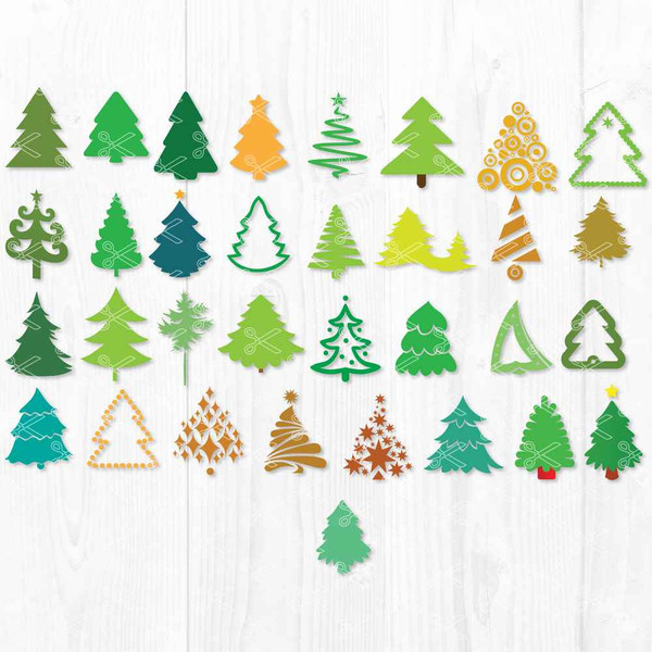 Christmas Tree Bundle Svg, Christmas Tree Svg, Xmas Trees Svg, Tree Svg, Christmas Svg, Png Dxf Eps file.jpg