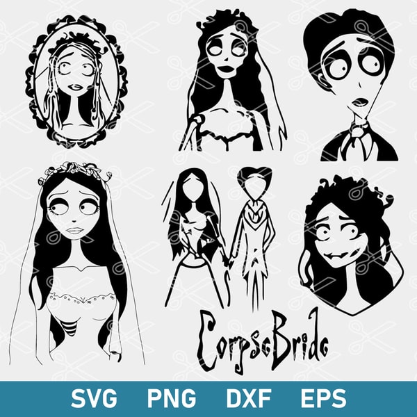 Corpse Bride Bundle Svg, Corpse Bride Svg, Scary Bride Svg,Halloween Svg, Png Dxf Eps Digital File.jpeg