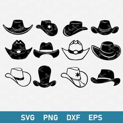 Cowboy Hat Bundle Svg, Cowboy Hat Svg, Cowboy SVg, Png Dxf Eps Digital File
