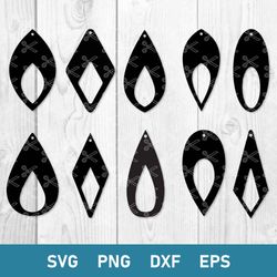 Earrings Bundle Svg, Earrings Svg, Teardrop Earrings Svg, Png Dxf Pdf Eps File