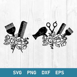 Floral Hairdresser Bundle Svg, Floral Hairdresser Svg, Hairdresser Svg, Png Dxf Eps Digital File