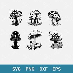 Floral Mushroom Bundle Svg, Floral Mushroom Svg, Flower Mushrooms Svg, Png Dxf Eps Digital File (2)