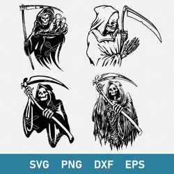 Grim Reaper Bundle Svg, Death Svg, Horror Svg, Halloween Svg, Png Dxf Eps File