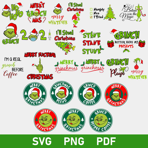 Grinch Starbucks Bundle Svg, Grinch Svg, Grinch Christmas Svg, Christmas Svg, Png Dxf Eps Digital File.jpg