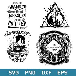 Harry Potter Bundle Svg, Harry Potter Svg, Hogwarts Svg, Magic Wizard Svg, Png Dxf Eps File