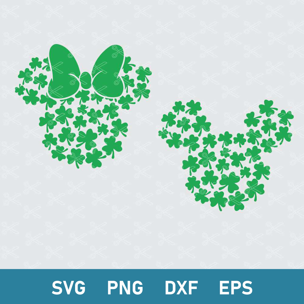 Mickey And Minnie Patrick's Day Svg, Mickey Svg, Minnie Svg, St Patrick's Day Svg, Disney Lucky Svg, Png Dxf Eps Digital File.jpg