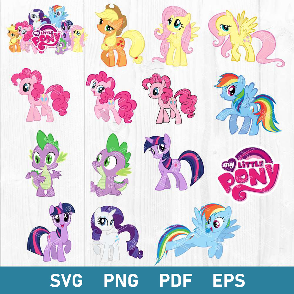My Little Pony Bundle Svg, Little Pony Svg, Poy Svg, Png Pdf Eps Digital File.jpg