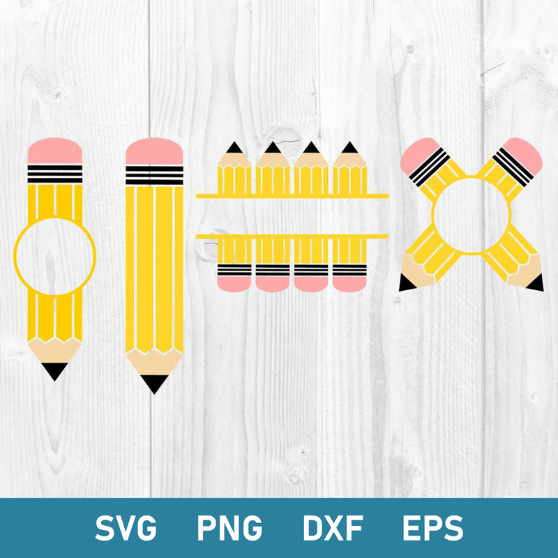 Pencil Bundle Svg, Pencil Svg, Pencil Monogram Svg, Png Dxf Eps Digital File.jpg