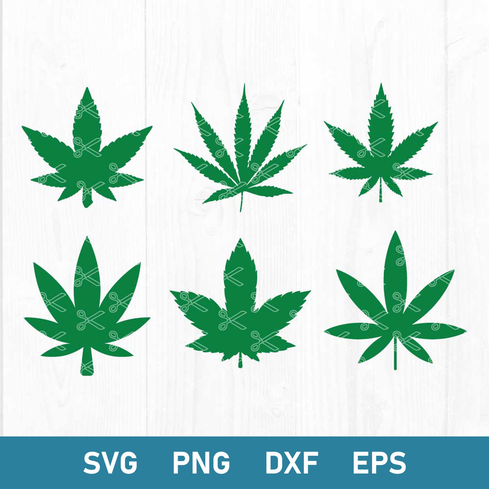 Pot Leaf Bundle Svg, Cannabis Leaf Svg, Weed Svg, Png Dxf Eps Digital File.jpg