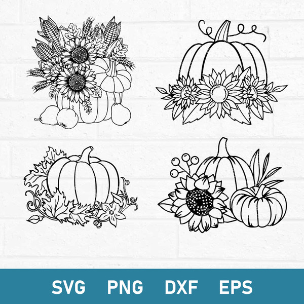 Pumpkin Sunflower Svg, Fall Pumpkin Svg, Pumpkin Svg, Png Dxf Eps Digital File.jpeg