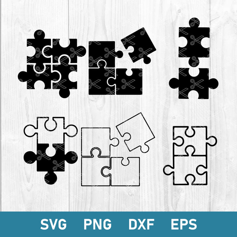 Puzzle Piece Bundle Svg, Puzzle Piece Svg, Png Dxf Eps Digital File.jpg