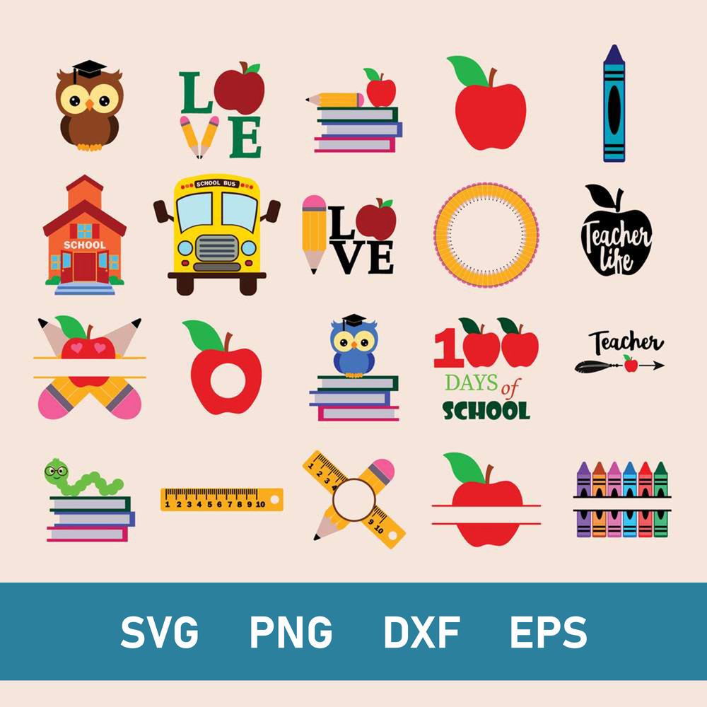 School Bundle Svg, Back To School Svg, School Svg, Png Dxf Eps File.jpg