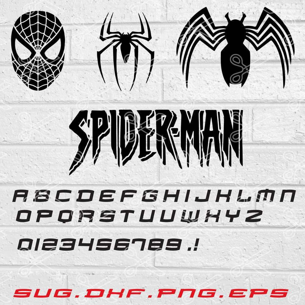 Spiderman Svg, Spider Svg, Spiderman Font Svg, Png Dxf Eps File.jpg