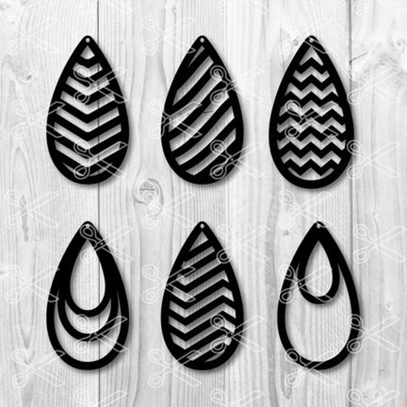 Teardrop Earrings Bundle Svg, Teardrop Earrings Svg, Teardrop Earrings Clipart, Teardrop Earrings Cricut Svg, Instant Download.jpg