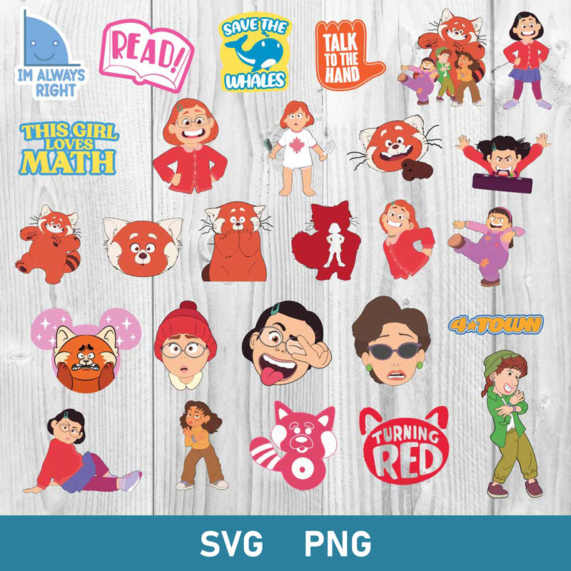 Turning Red Bundle Svg, Turning Red Svg, Red Panda Svg, Disney Svg, .jpg
