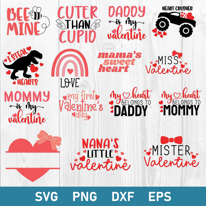 Valentine Bundle Svg, Happy Valentine Svg, Love Svg, Vanlentine Day Svg, Png Dxf Eps Digital File.jpg
