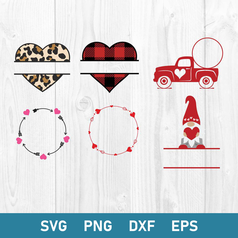 Valentine monogram Bundle Svg, Valentine Gnome Svg, Valentine Day Svg, Png Dxf Eps File.jpg