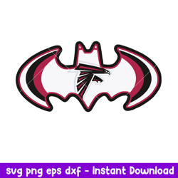 Batman Atlanta Falcons Logo Svg, Atlanta Falcons Svg, NFL Svg, Png Dxf Eps Digital File