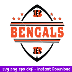 Cincinnati Bengals Monagram Logo Svg, Cincinnati Bengals Svg, NFL Svg, Png Dxf Eps Digital File