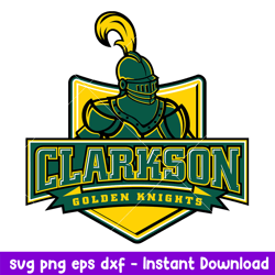Clarkson Golden Knights Logo Svg, Clarkson Golden Knights Svg, NCAA Svg, Png Dxf Eps Digital File