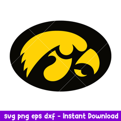 Iowa Hawkeyes Logo Svg, Iowa Hawkeyes Svg, NCAA Svg, Png Dxf Eps Digital File