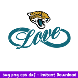 Jacksonville Jaguars Love Svg, Jacksonville Jaguars Svg, NFL Svg, Png Dxf Eps Digital File