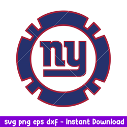 New York Giants Poker Chip Svg, New York Giants Svg, NFL Svg, Png Dxf Eps Digital File