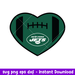 New York Jets Heart Logo Svg, New York Jets Svg, NFL Svg, Png Dxf Eps Digital File