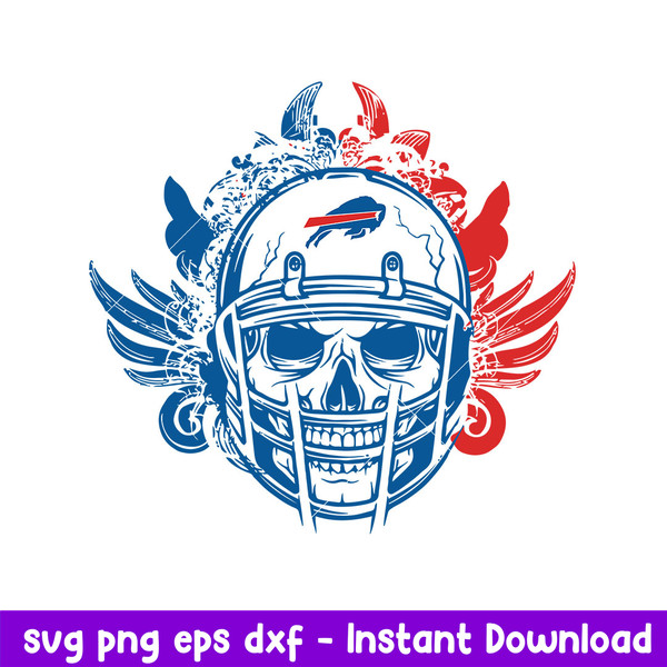 Skull Helmet Buffalo Bills Floral Svg, Buffalo Bills Svg, NFL Svg, Png Dxf Eps Digital File.jpeg