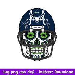 Skull Helmet Seattle Seahawks Svg, Seattle Seahawks Svg, NFL Svg, Png Dxf Eps Digital File (2)