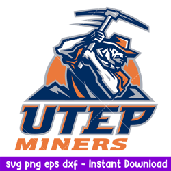 UTEP Miners Logo Svg, UTEP Miners Svg, NCAA Svg, Png Dxf Eps Digital File