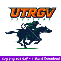 UTRGV Vaqueros Logo Svg, UTRGV Vaqueros Svg, NCAA Svg, Png Dxf Eps Digital File