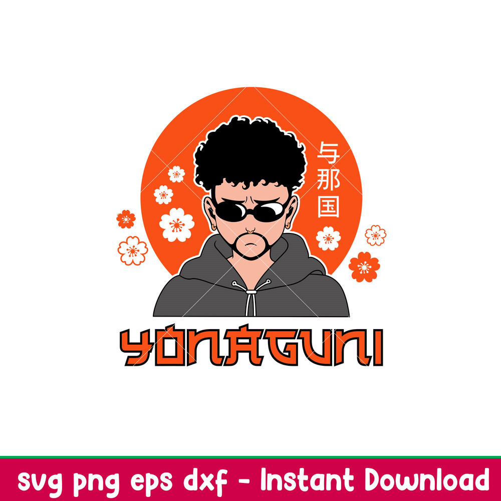 Bad Bunny Yonaguni,Bad Bunny Yonaguni Layered Svg, Bad Bunny Yonaguni Song Svg, Bad bunny logo Svg, Amime Svg,png,eps,dxf file.jpeg