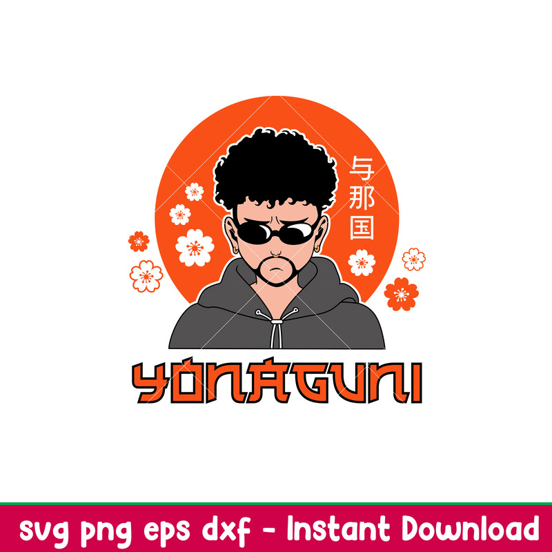 Bad Bunny Yonaguni,Bad Bunny Yonaguni Layered Svg, Bad Bunny Yonaguni Song Svg, Bad bunny logo Svg, Amime Svg,png,eps,dxf file.jpeg
