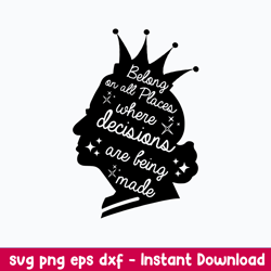Belong On All Places Where Decisions Are Bing Made Svg, Queen Svg, Png Dxf Eps File