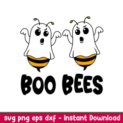 Boo Bees, Boo Bees Svg, Ghost Bee Svg, Boo Svg, Halloween Svg,png, dxf,eps file