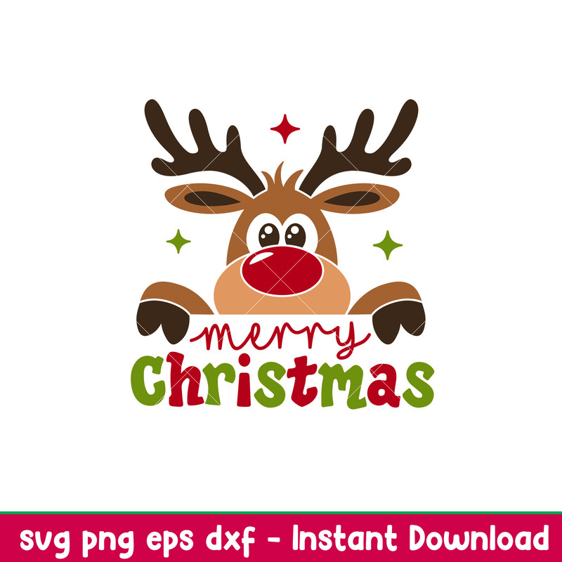 Christmas Reindeer, Christmas Reindeer Svg, Peeping Reindeer Svg, Merry Christmas Svg, Christmas Svg, png, eps, dxf file.jpeg